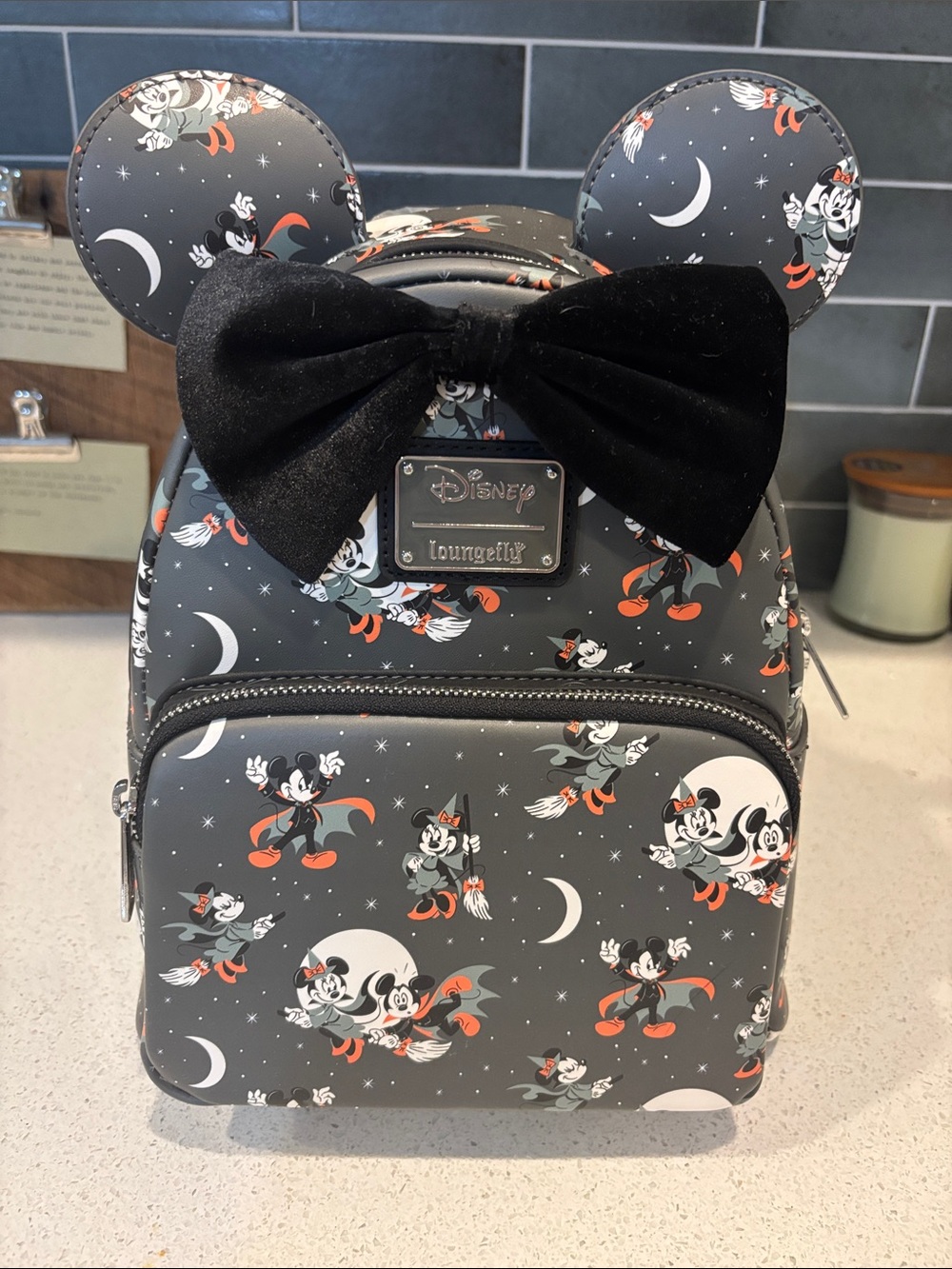 Loungefly Minnie & Mickey Halloween Vampire Mini Backpack NWT